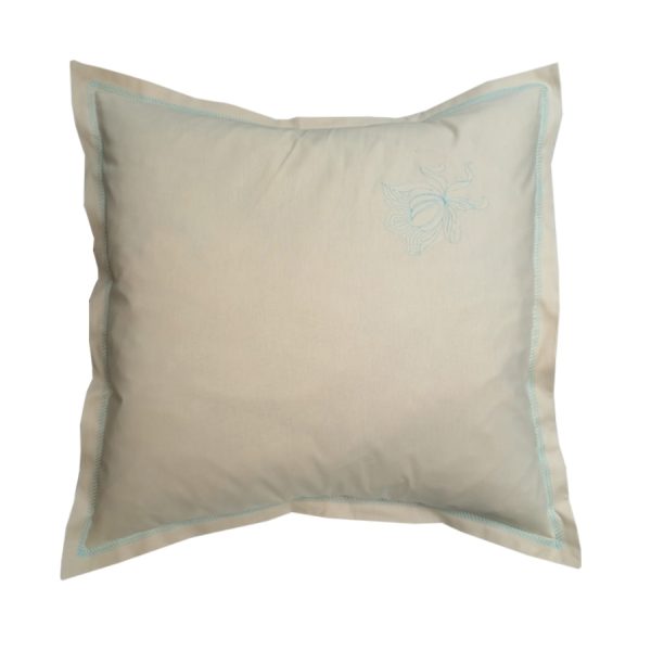 Set 2 Fete de perna Casa Bucuriei, model Clasic Iris, crem/turcoaz, bumbac 100%, 40 x 60 cm