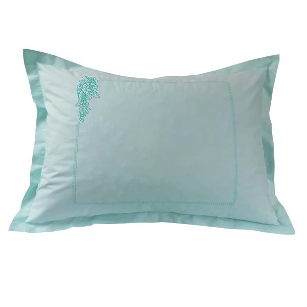 Set 2 Fete perna brodate 50 x 70 cm, Casa Bucuriei, model Clasic Design, vernil, bumbac 100%