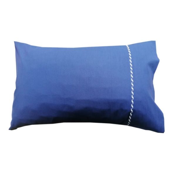 Set 2 x Fata de perna 50 cm x 70 cm, Casa Bucuriei, model Simple Lines, bleumarin, Bumbac 100%, doua fete