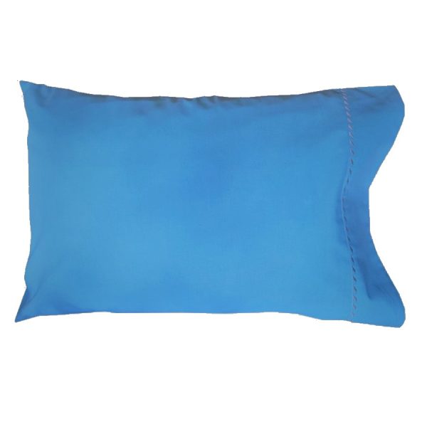 Set 2 x Fata de perna, Casa Bucuriei, model Simple Lines, albastru, bumbac 100%, 55 cm x 90 cm, fata dubla