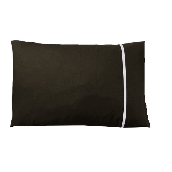 Set 2 x Fata de perna cu paspoal, 70 cm x 80 cm, Casa Bucuriei, negru, Bumbac 100%, doua fete