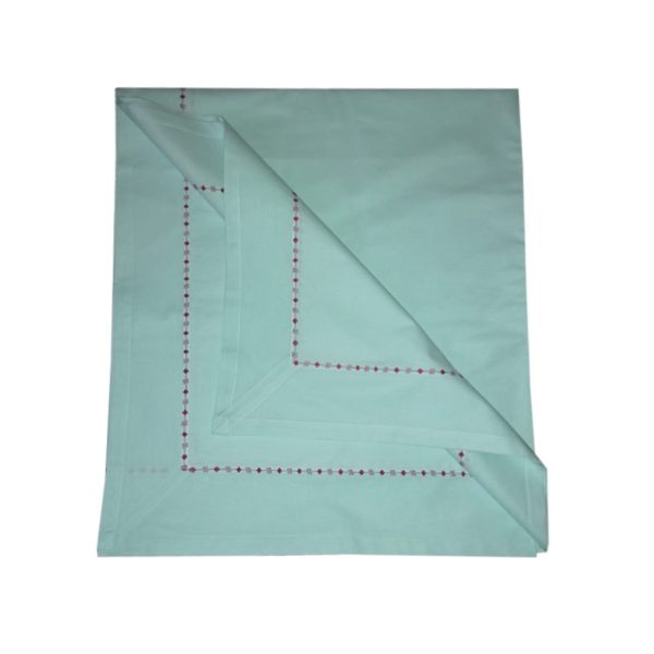 Cearsaf pat superking Casa Bucuriei, model Design, vernil/bordeaux, bumbac 100%, 280/260 cm