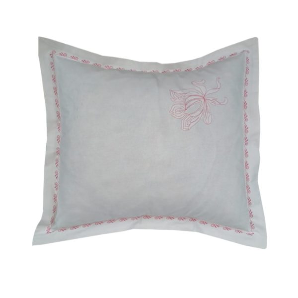 Set 2 Fete perna, Casa Bucuriei, model Clasic Iris, alb/roz vintage, bumbac 100%, 40 x 40 cm
