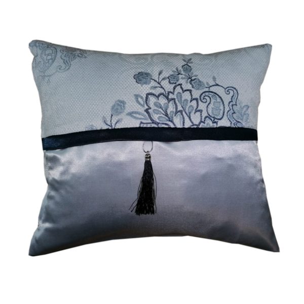 Set 2 Perne decorative Casa Bucuriei, gri/albastru, 35/40