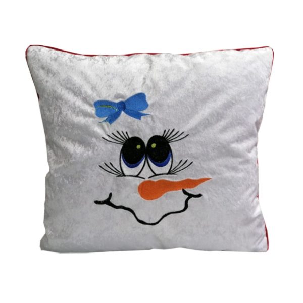 Perna decorativa, Casa Bucuriei, model Snowgirl, multicolor, bumbac/catifea, 45 cm x 50 cm