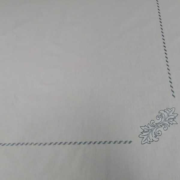 Set lenjerie pat brodata 180 x 250 cm, Casa Bucuriei, model Baroc, 4 piese, gri, bumbac ranforce 100%, marime husa pilota 160 x 220 cm