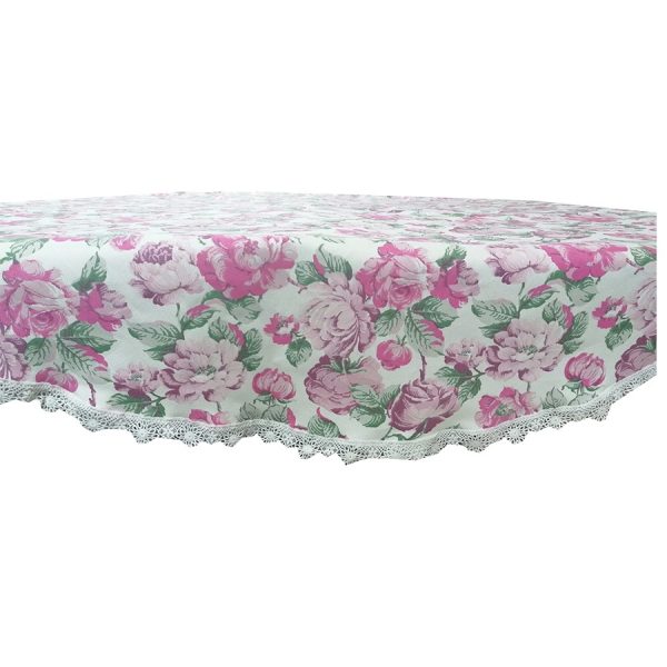 Fata de masa ovala 160/200 cm, Casa Bucuriei, model Romance, multicolor, bumbac