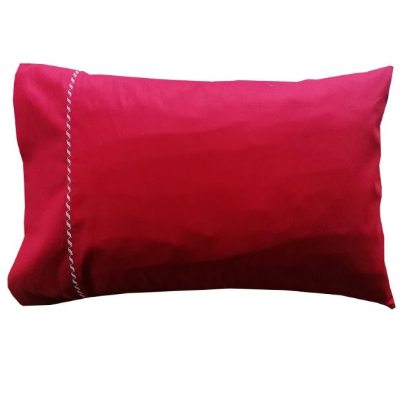 Set 2 x Fata de perna 40 cm x 80 cm, Casa Bucuriei, model Simple Lines, rosu, Bumbac 100%, doua fete