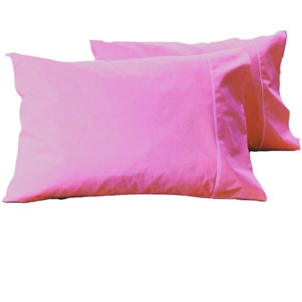 Set 2 x Fata de perna cu paspoal, 40 cm x 60 cm, Casa Bucuriei, roz trandafiriu, Bumbac 100%, doua fete